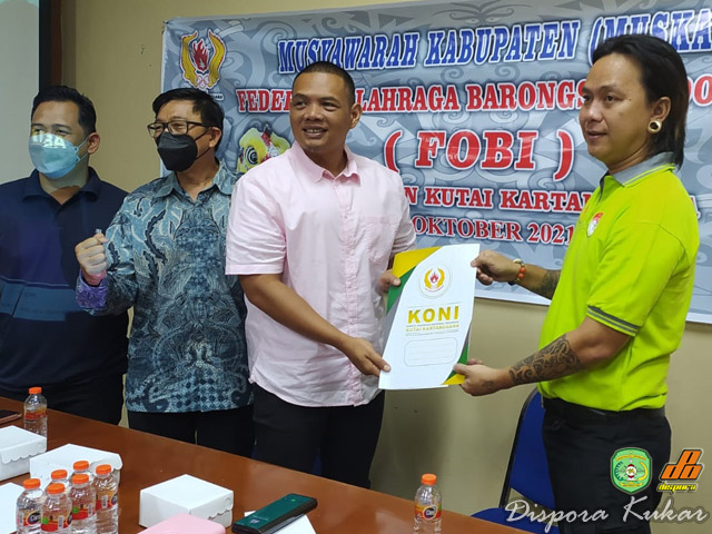 Gerry Artobely terpilih jadi ketua pada pelaksanaan Muskab Fobi Kukar yang dihadiri langsung Ketua KONI Kukar 