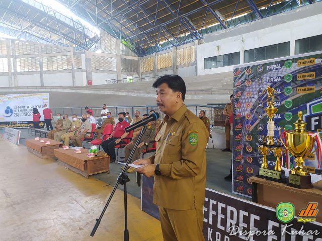 Pembukaan Turnamen Futsal Antar OPD Kab. Kutai Kartanegara, Dispora Cup 2021. Oleh Sunggono, Sekda Kab. Kukar